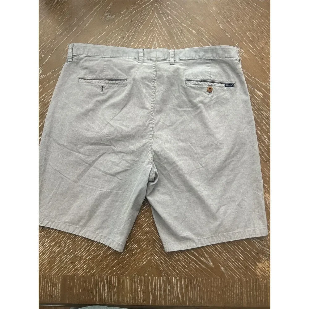 Johnnie O Shorts Mens 38 Gray Flat Front Pima‎ Cotton/ Spandex Chino ~ EXCELLENT